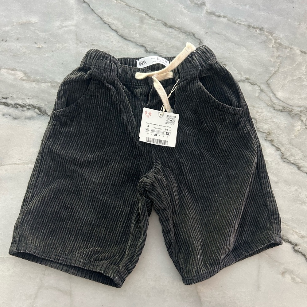 NEW Zara 3 Boys Corduroy Shorts
